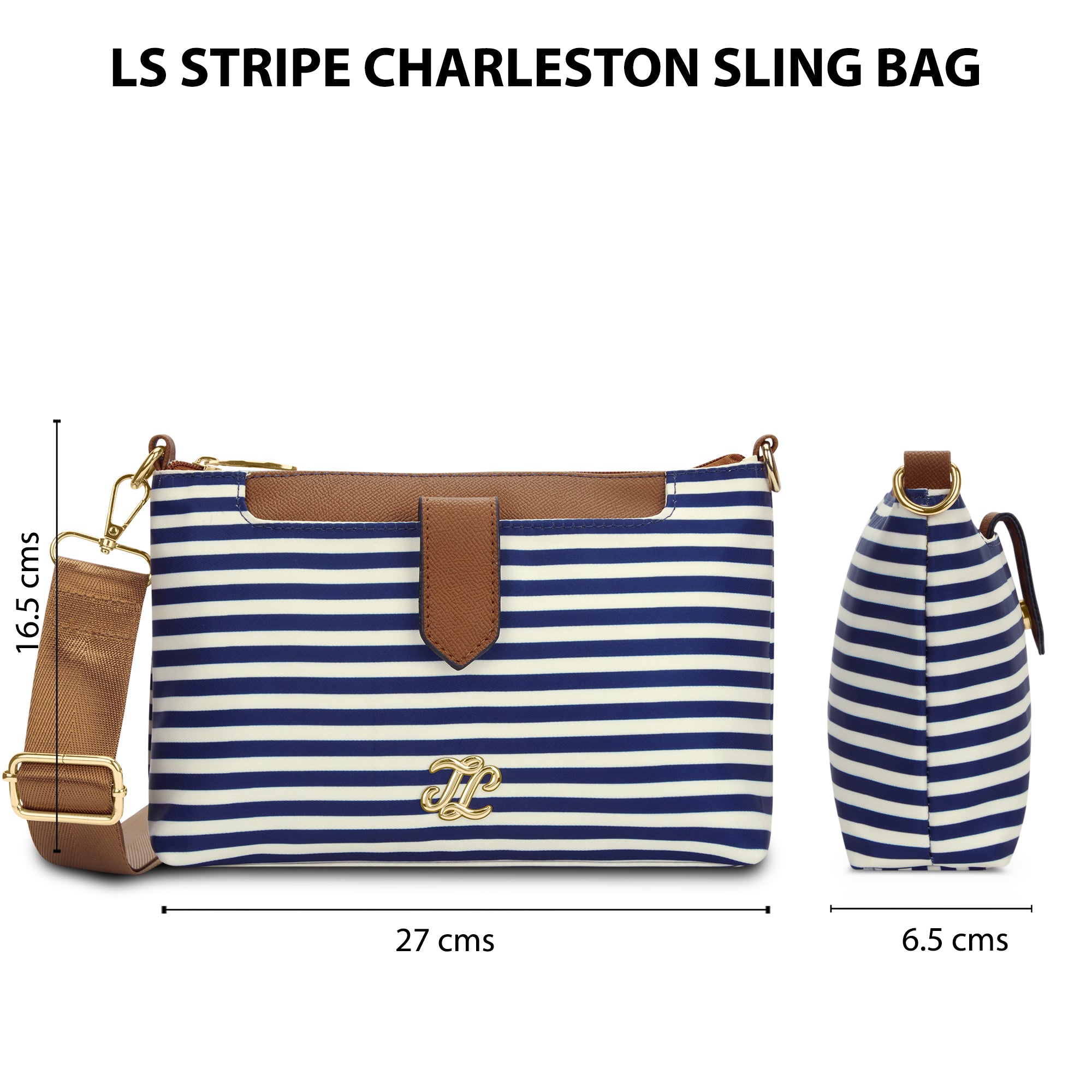Stripe Charleston 'S Ladies Handbag Navy