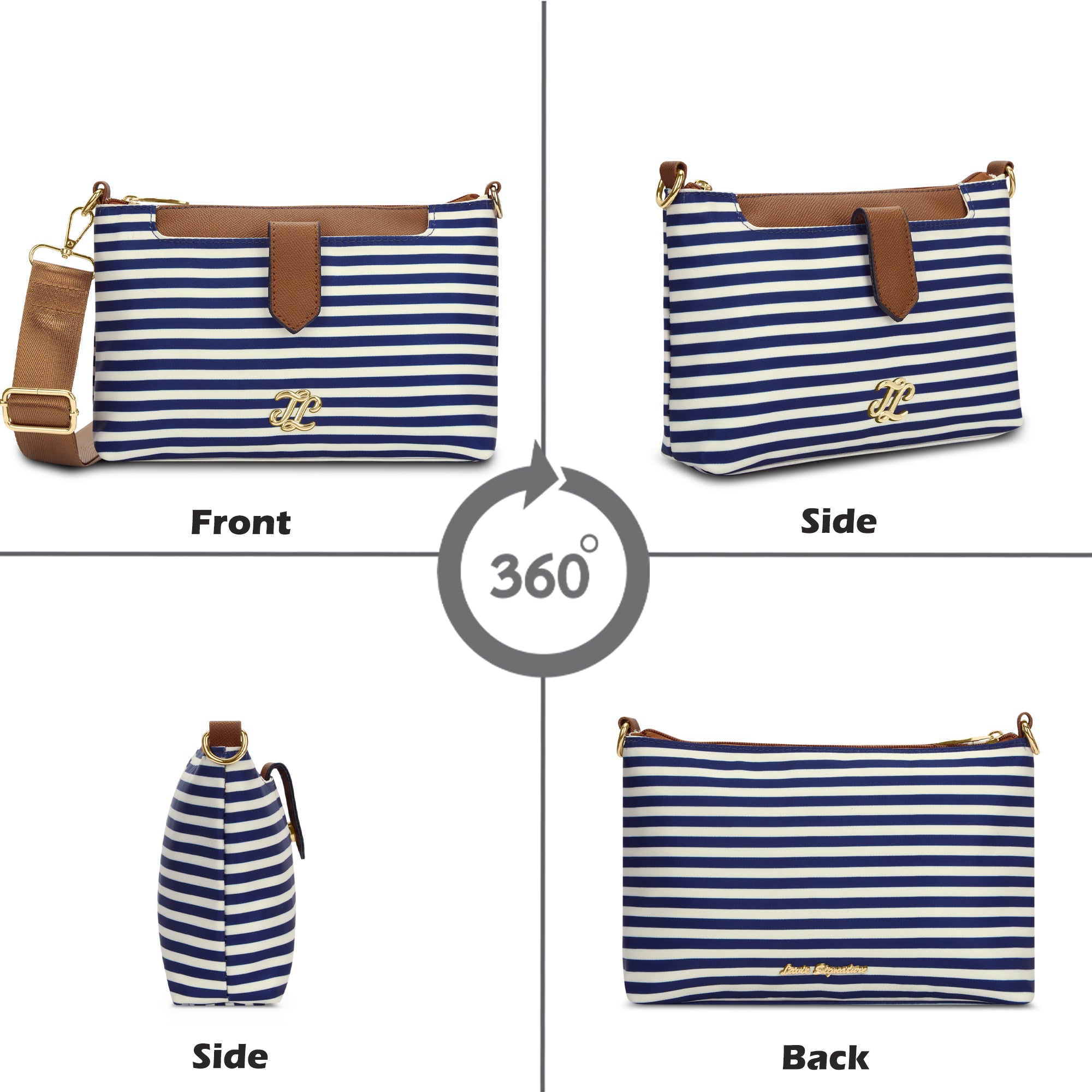 Stripe Charleston 'S Ladies Handbag Navy