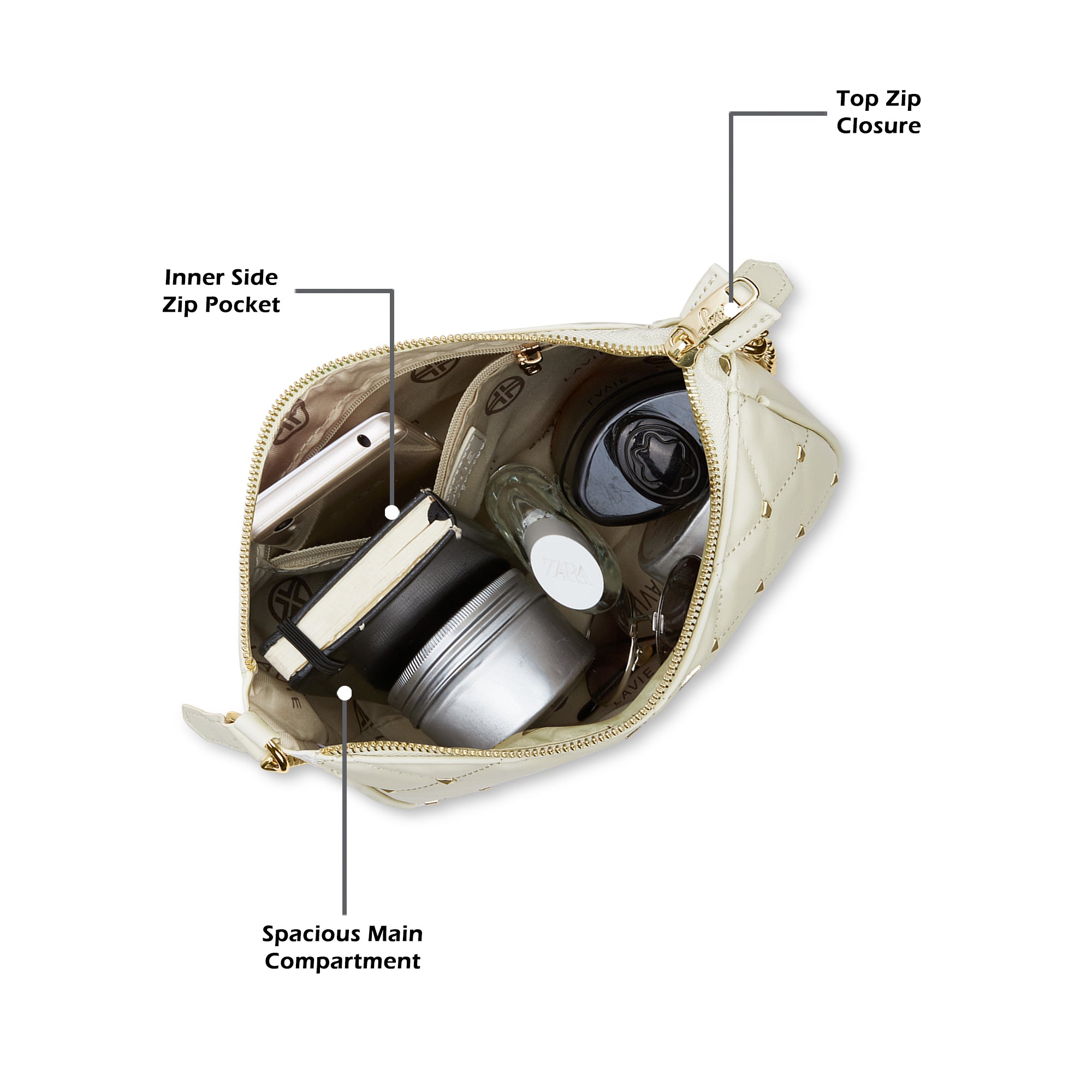 Stud Knox 2 Compartment Small Sling Bag