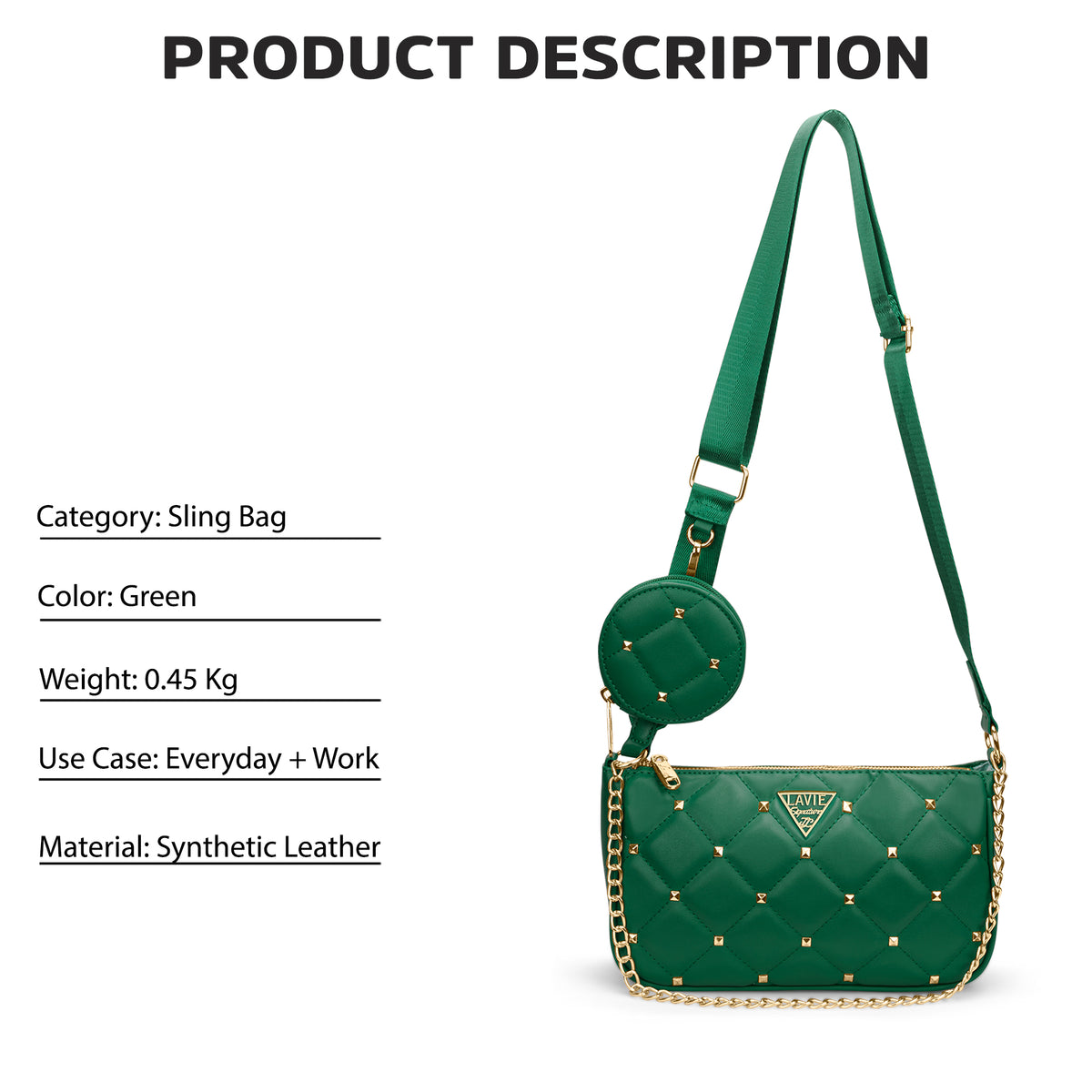 Stud Knox 2 Compartment Small Sling Bag