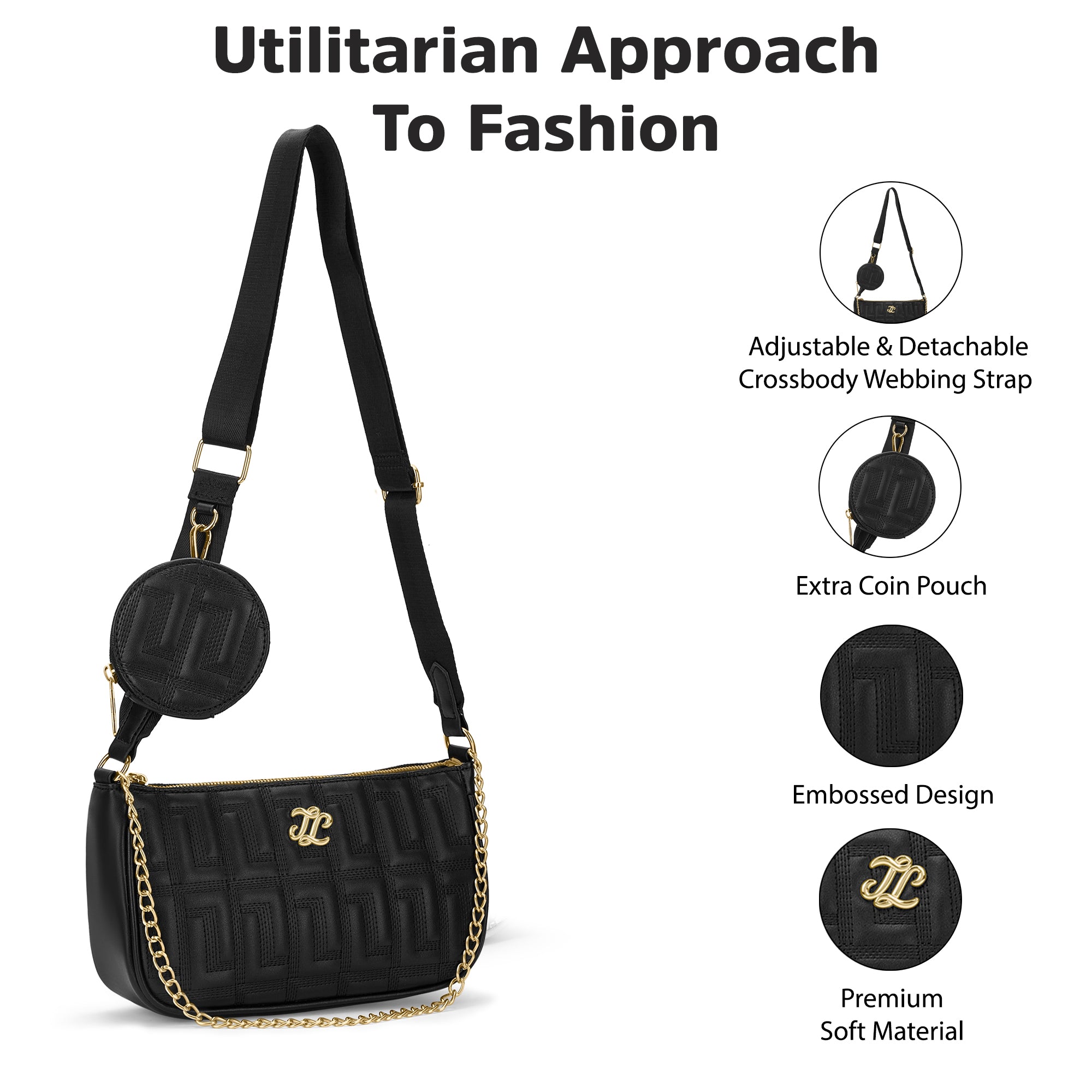 Quilt Pagan 2C 'S Sling Bag Bag Black