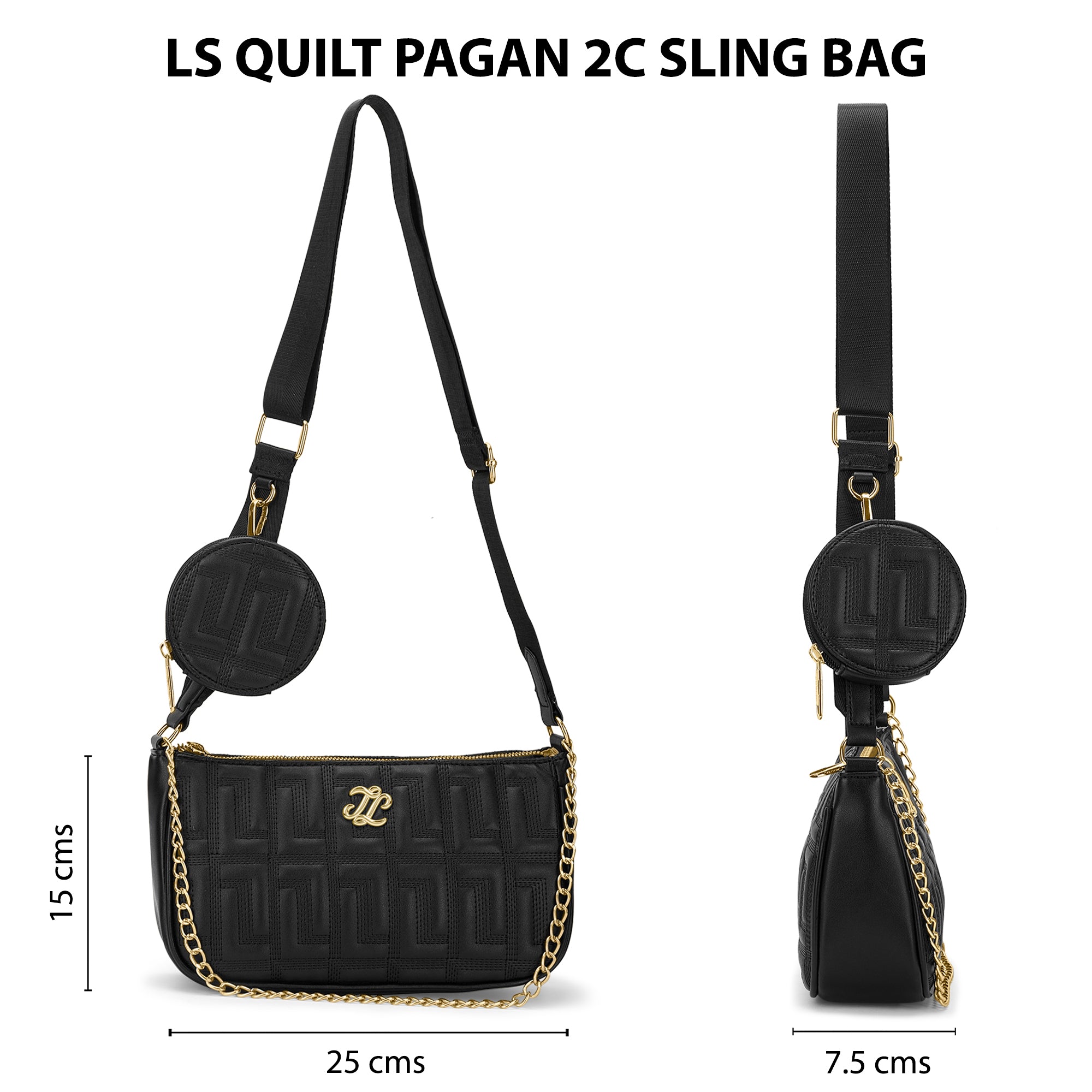 Quilt Pagan 2C 'S Sling Bag Bag Black