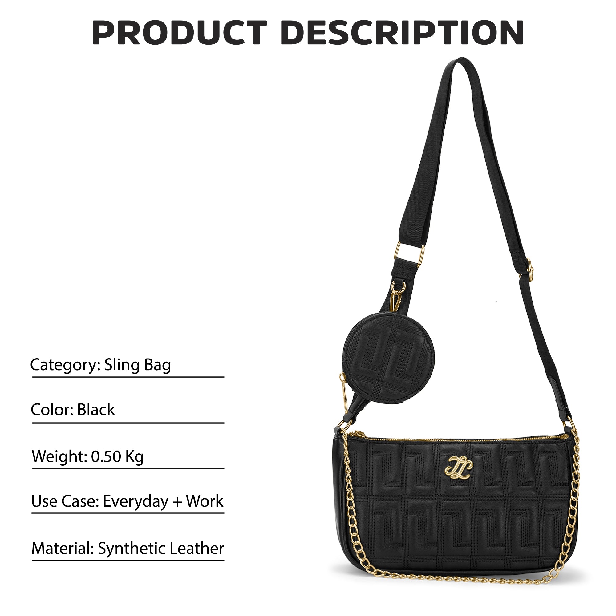 Quilt Pagan 2C 'S Sling Bag Bag Black