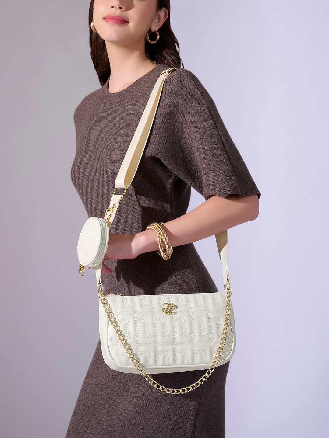 Churchill Rectagular Flap Over Frame Clutch Gold