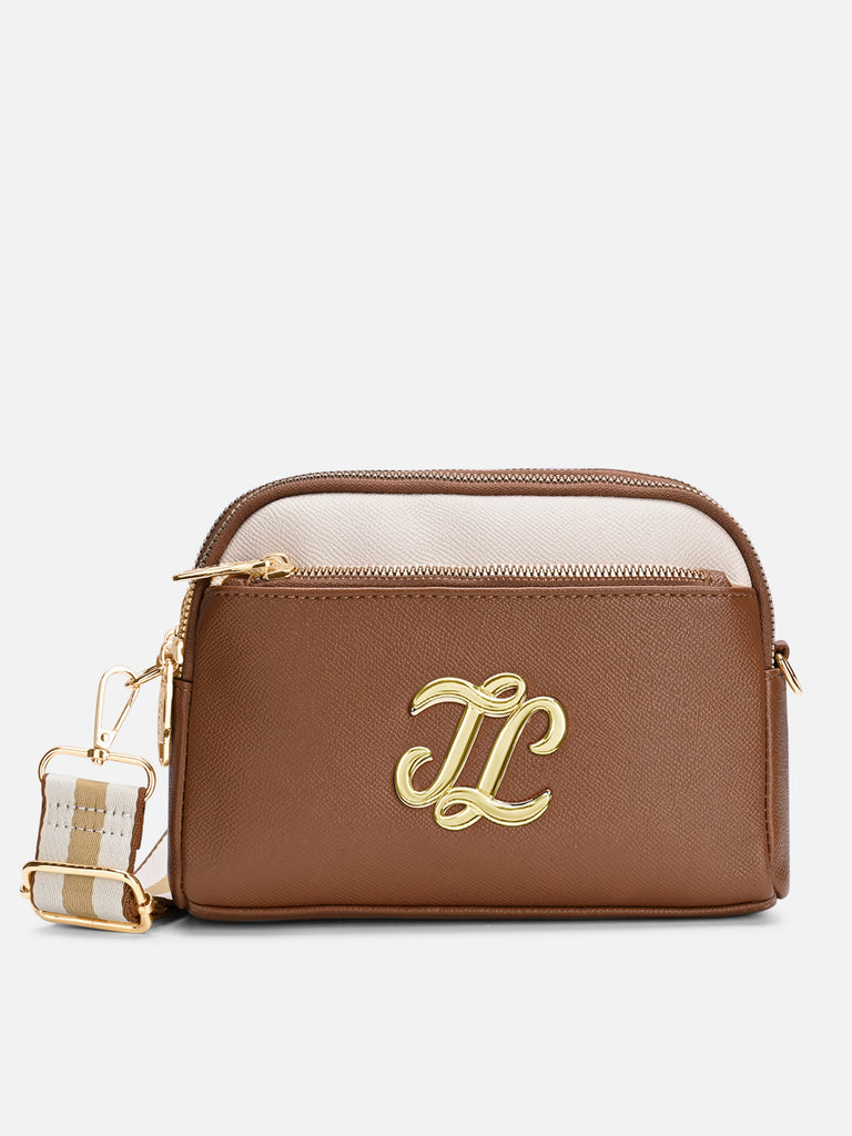 Cape 3 Compartment Small Sling Bag Tan