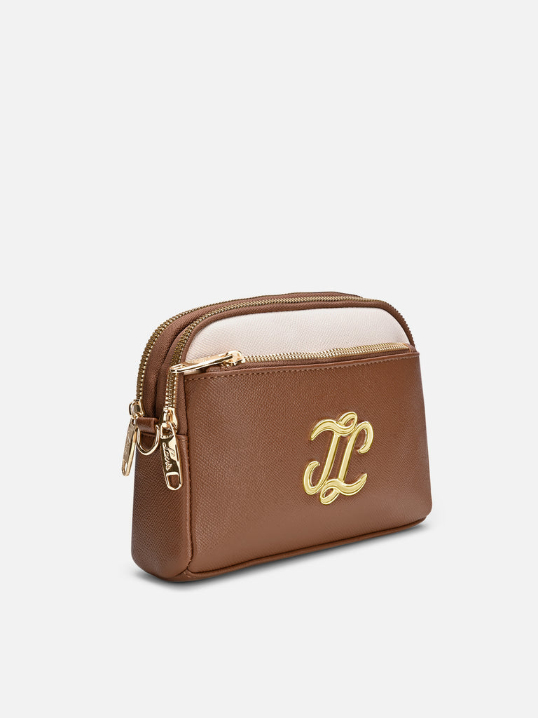 Cape 3 Compartment Small Sling Bag Tan