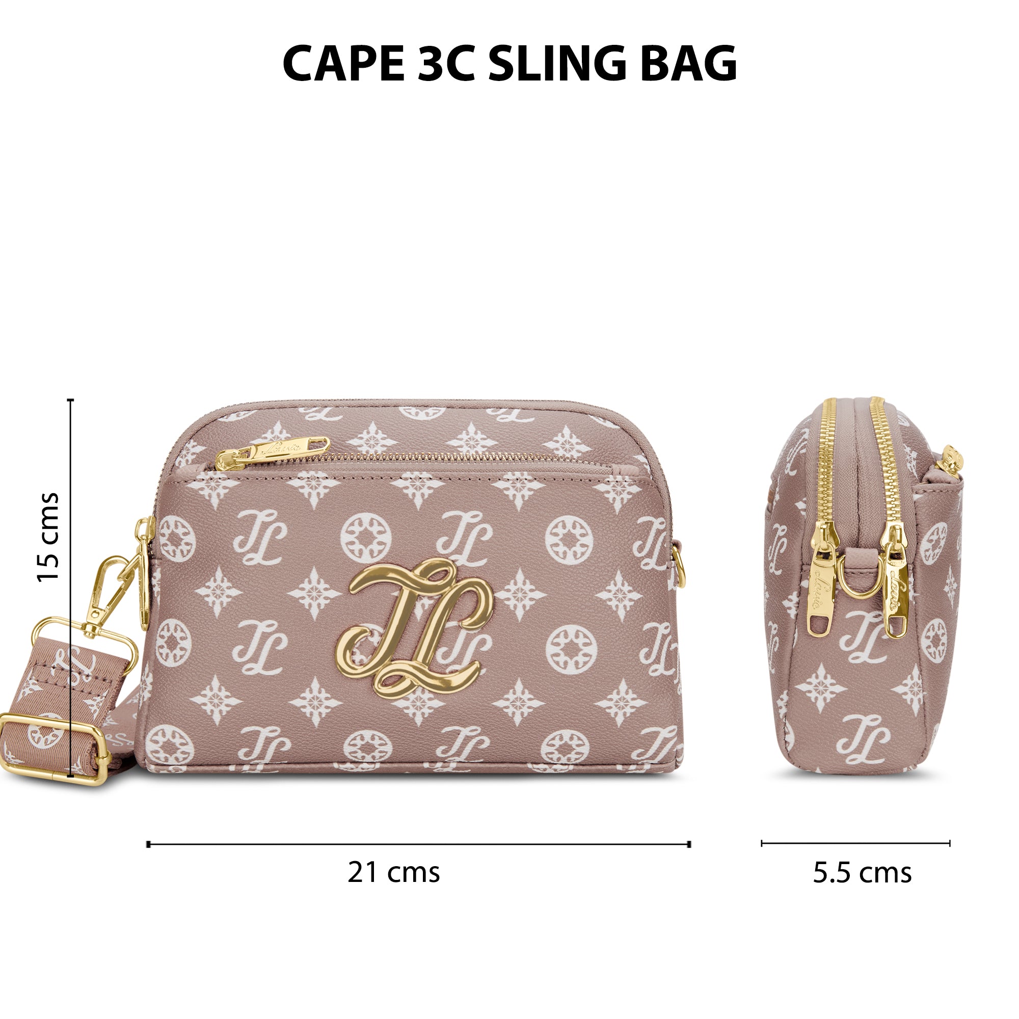 Cape 3 Compartment Sling Bag Pink