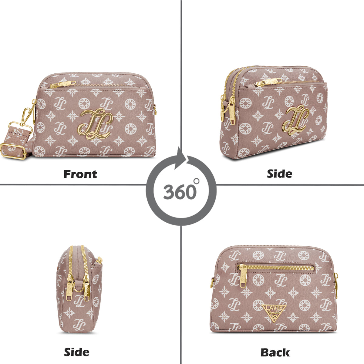 Cape 3 Compartment Sling Bag Pink