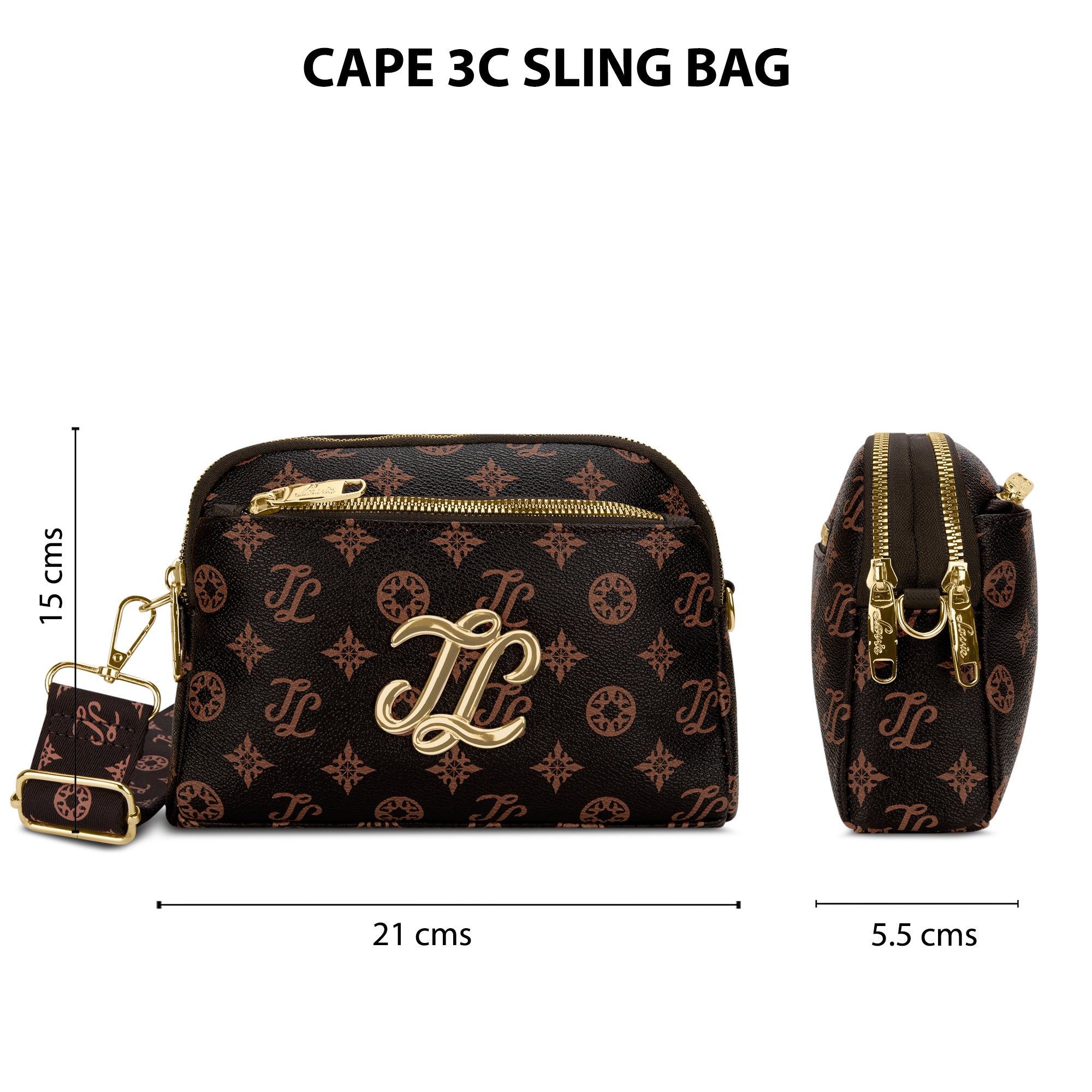 Cape 3 Compartment Sling Bag Choco