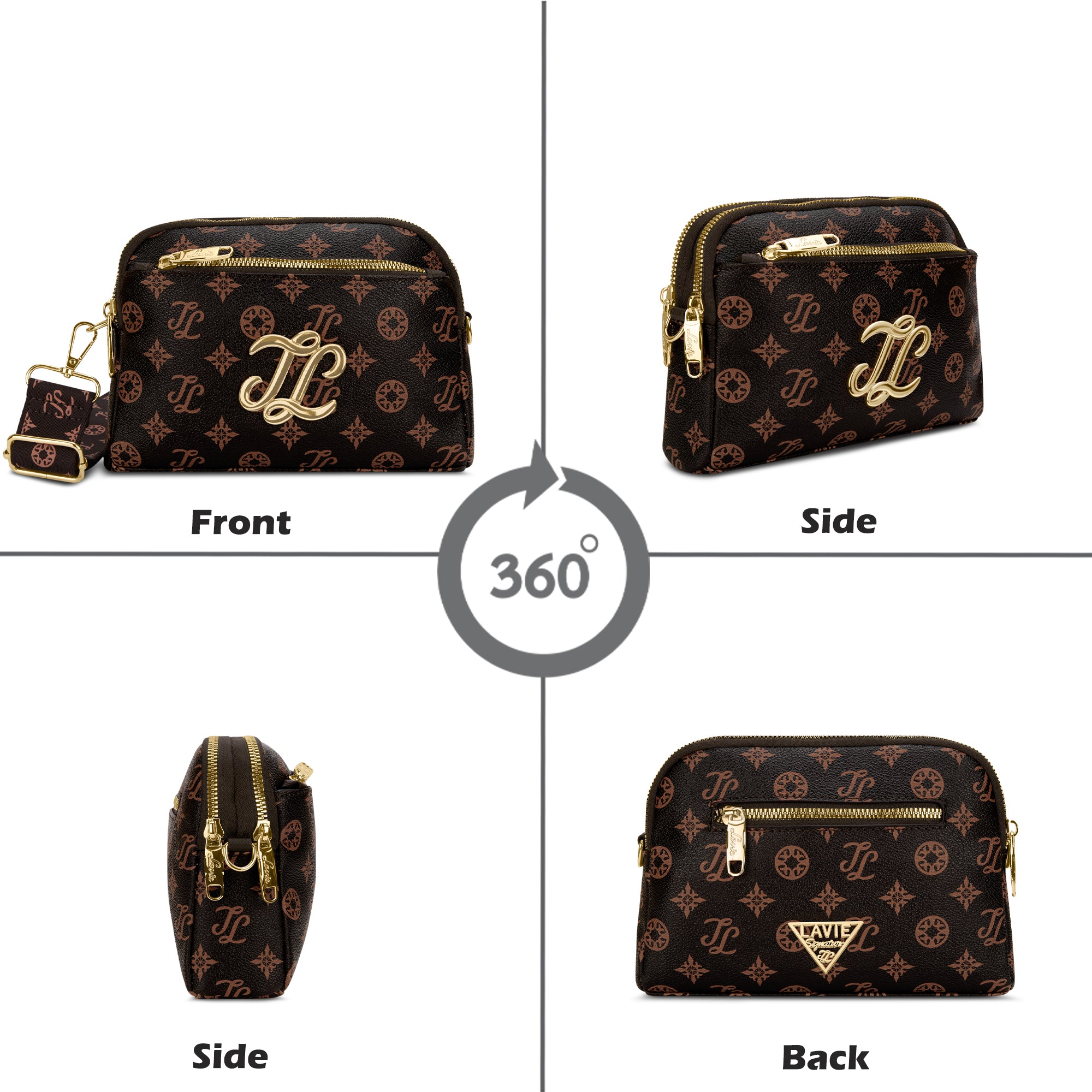 Cape 3 Compartment Sling Bag Choco
