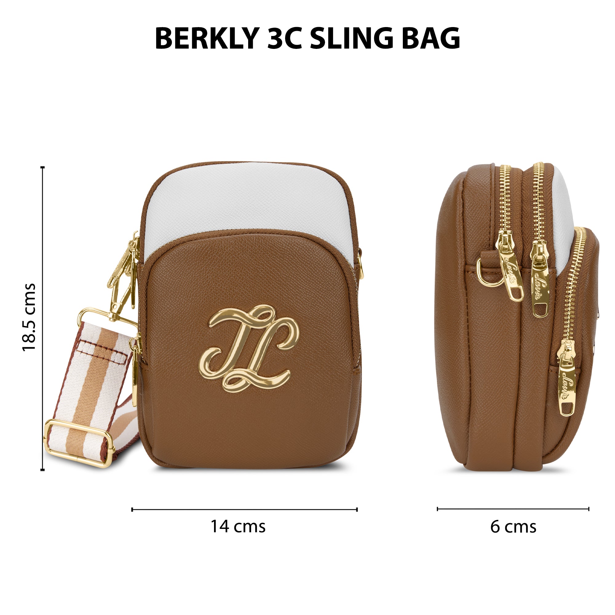 Colourblock Berkly 3 Compartment Sling Bag Tan