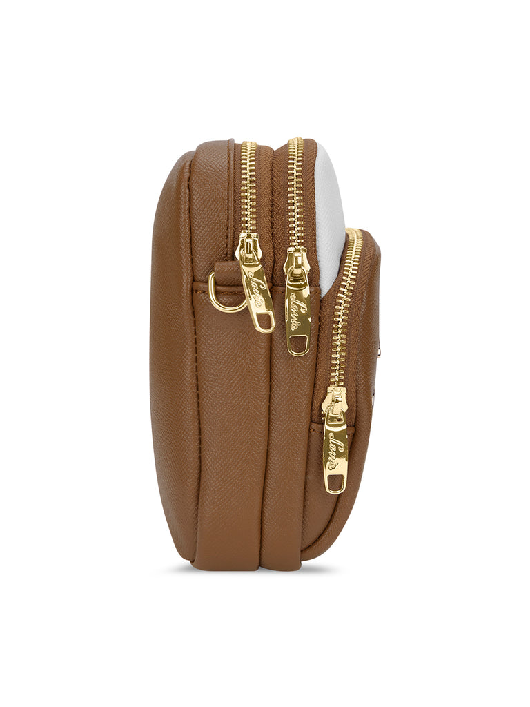 Colourblock Berkly 3 Compartment Sling Bag Tan