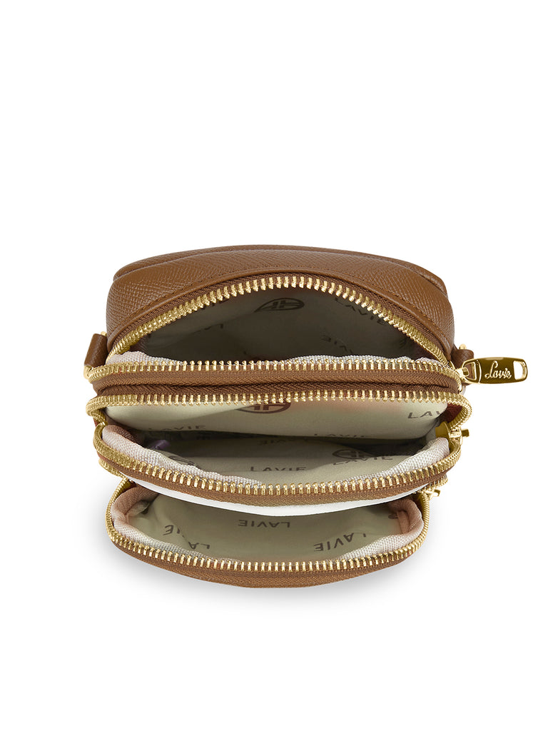 Colourblock Berkly 3 Compartment Sling Bag Tan