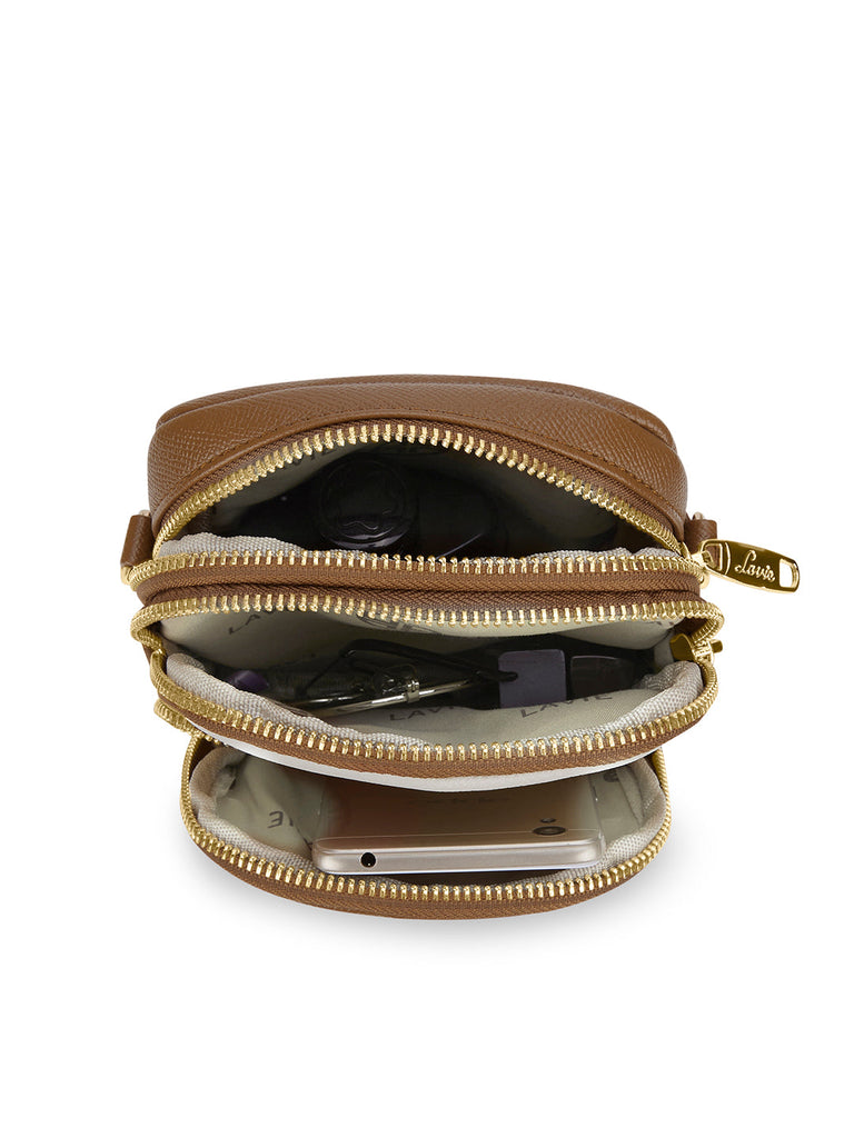 Colourblock Berkly 3 Compartment Sling Bag Tan