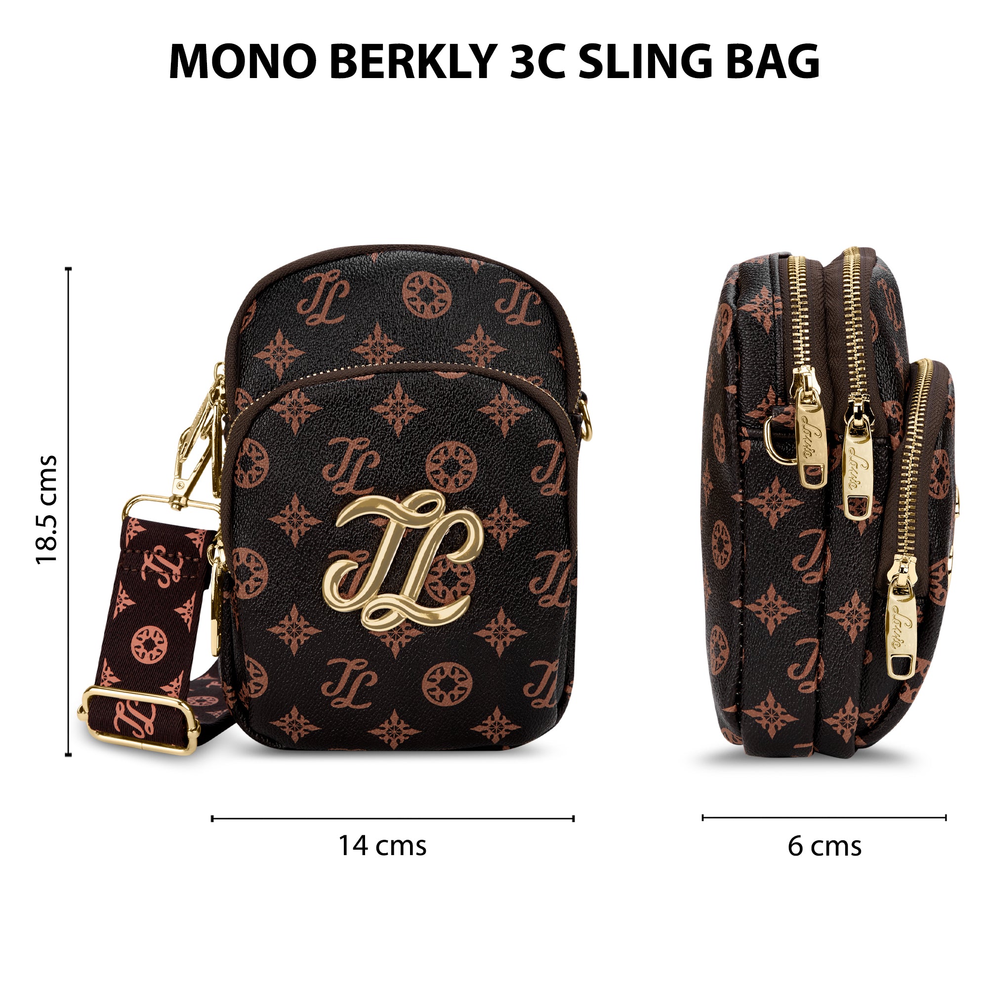 Colourblock Berkly 3 Compartment Sling Bag Choco