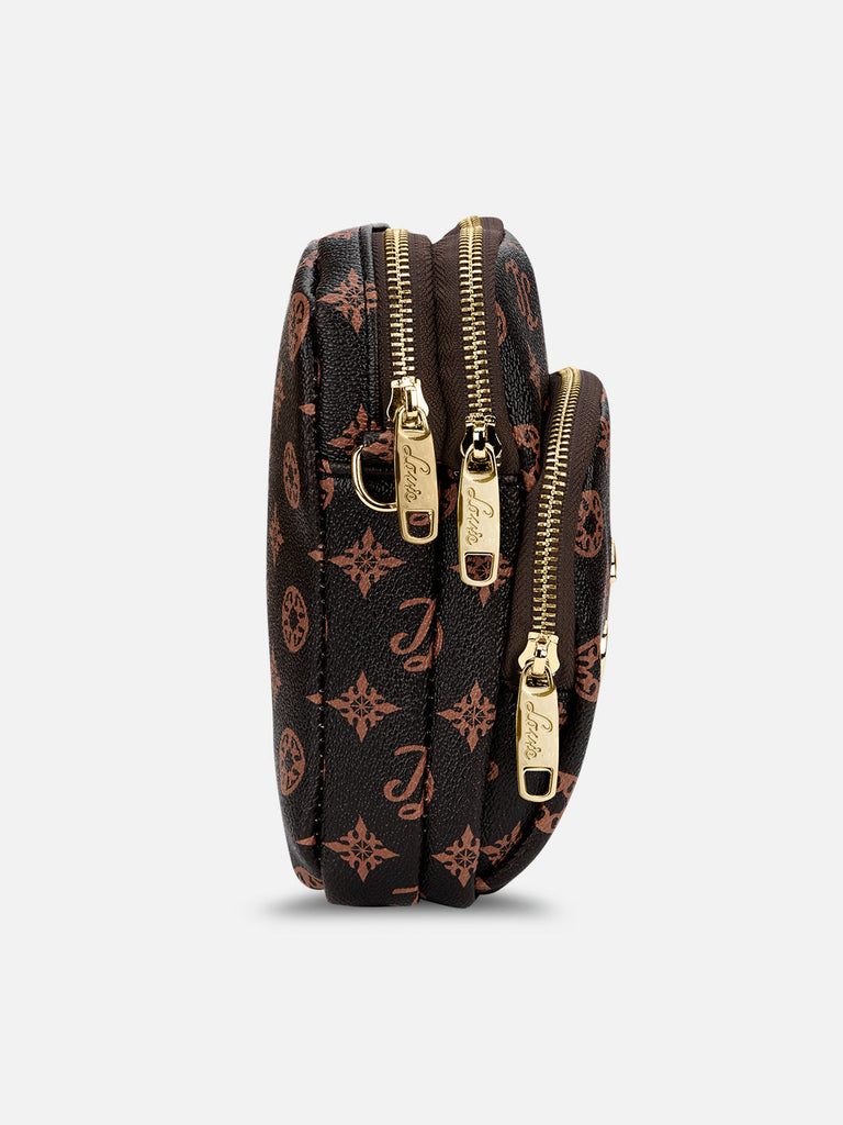 Colourblock Berkly 3 Compartment Sling Bag Choco