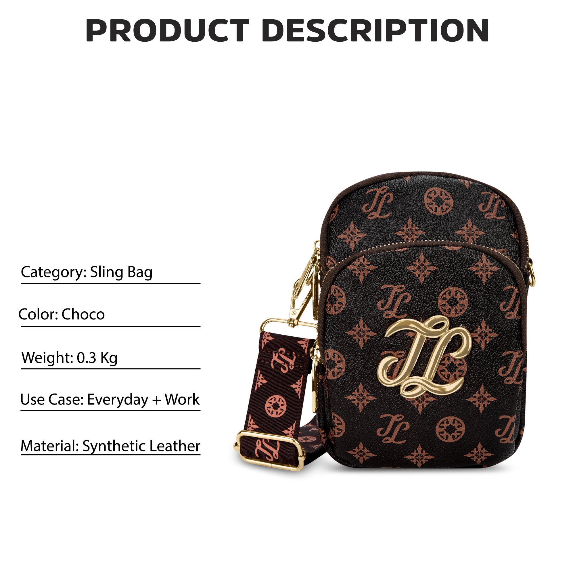 Colourblock Berkly 3 Compartment Sling Bag Choco