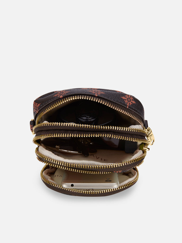 Colourblock Berkly 3 Compartment Sling Bag Choco