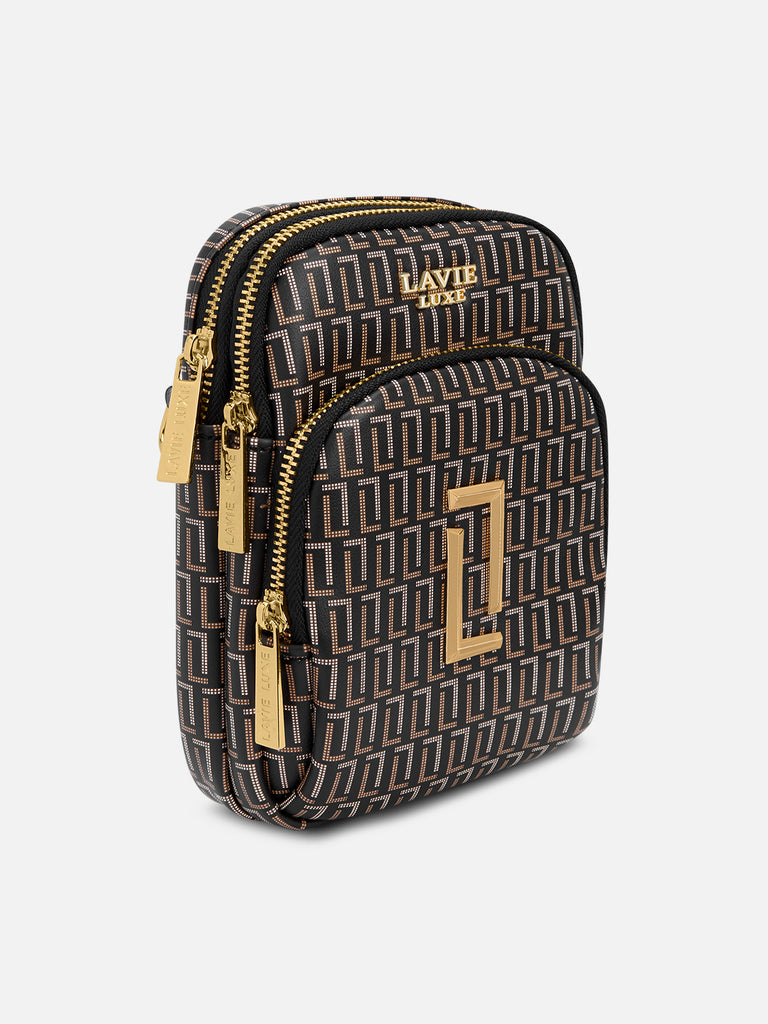 Mono Mobile Vertical 3 Compartment Medium Sling Bag