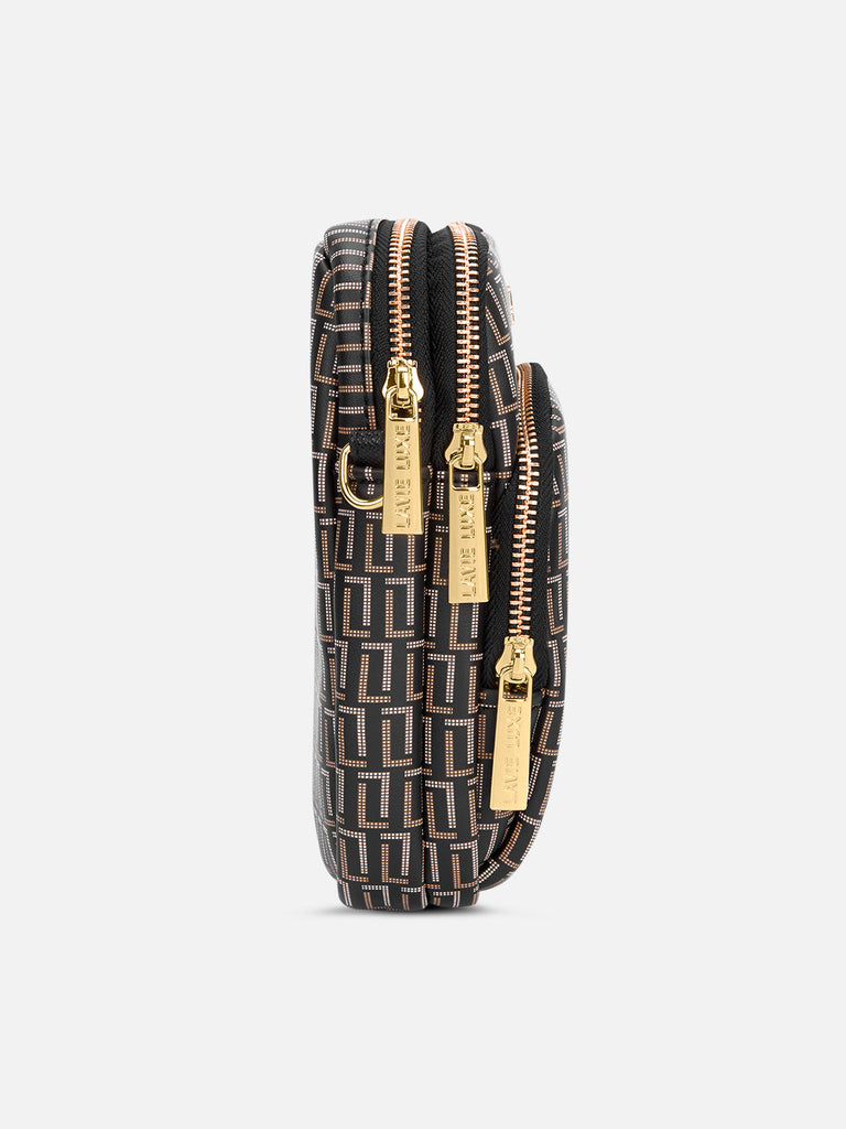 Mono Mobile Vertical 3 Compartment Medium Sling Bag