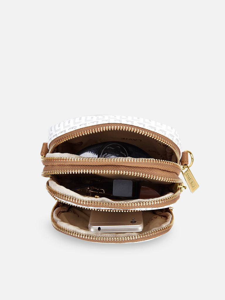 Mono Mobile Vertical 3 Compartment Medium Sling Bag