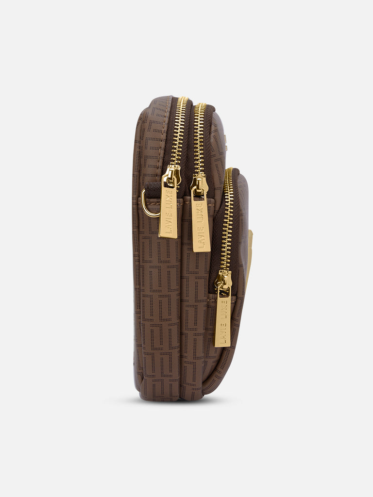 Mono Mobile Vertical 3 Compartment Medium Sling Bag