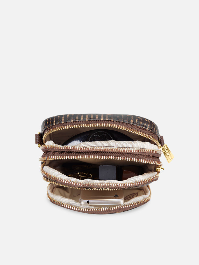 Mono Mobile Vertical 3 Compartment Medium Sling Bag