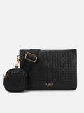 Emilan 5 Compartment Medium Black Sling Bag