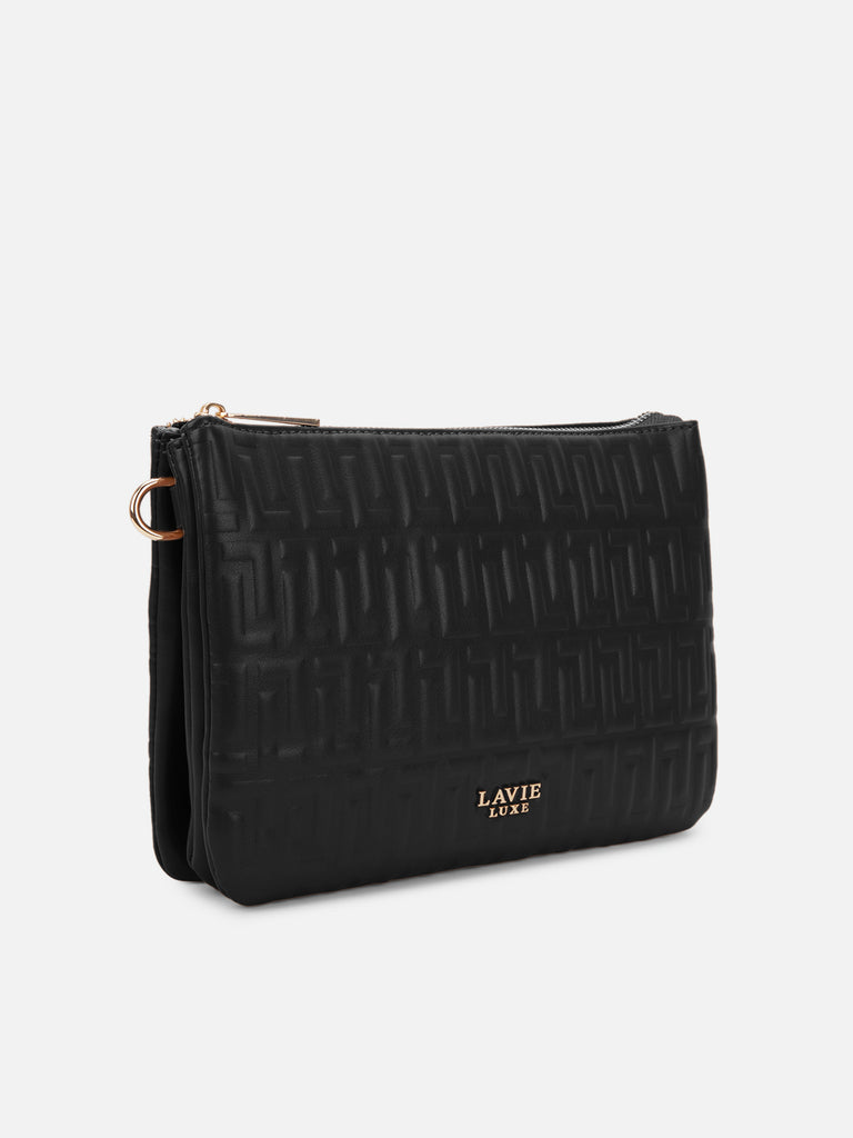 Emilan 5 Compartment Medium Sling Bag Black