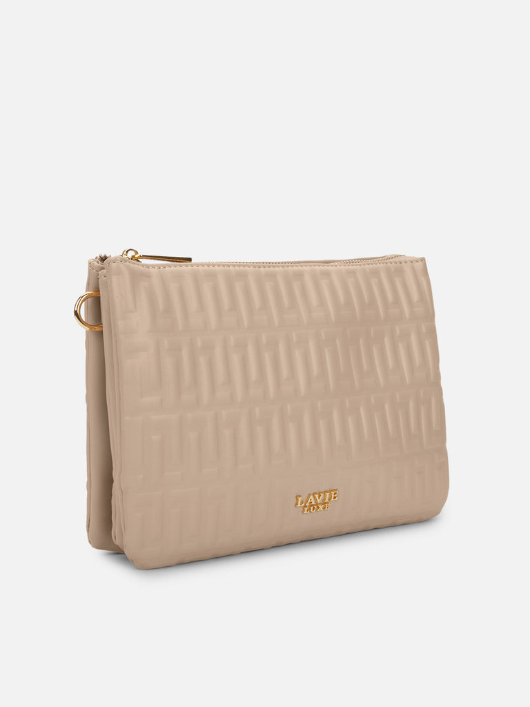 Emilan 5 Compartment Medium Sling Bag Beige