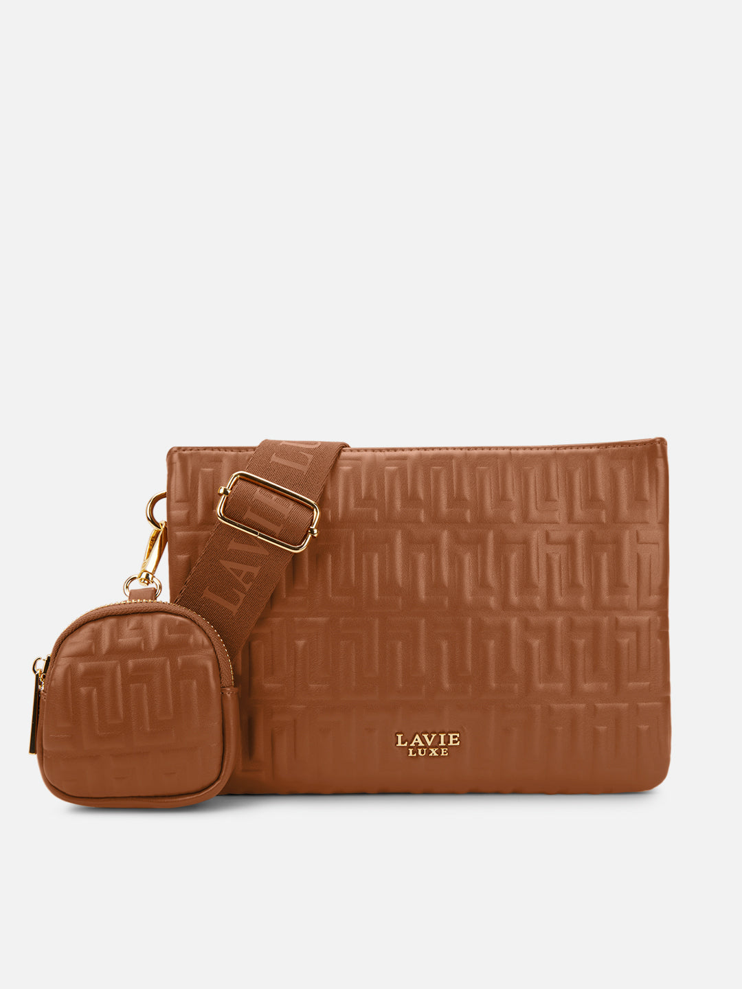 Emilan 5 Compartment Medium Sling Bag Tan