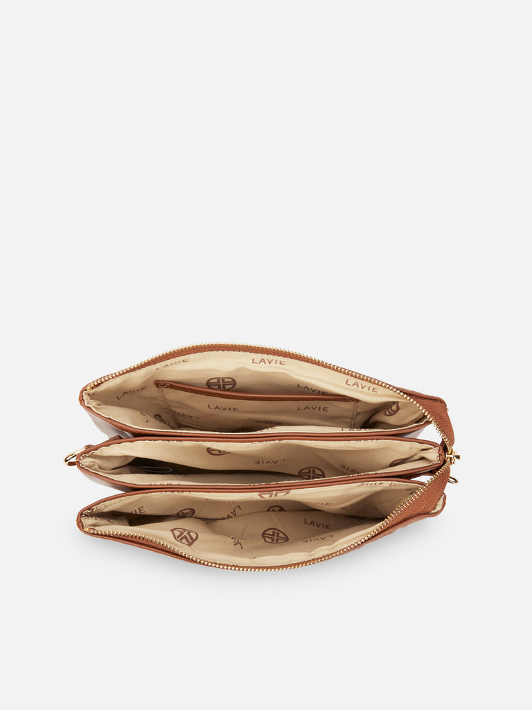 Emilan 5 Compartment Medium Sling Bag Tan