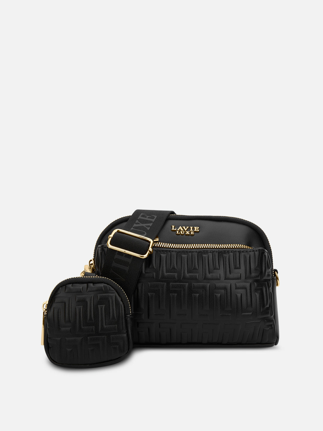 Emhemi 3 Compartment Medium Sling Bag Black