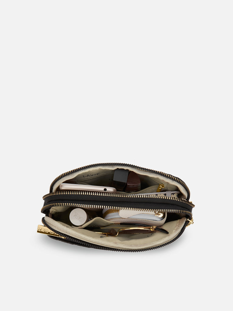 Emhemi 3 Compartment Medium Sling Bag Black