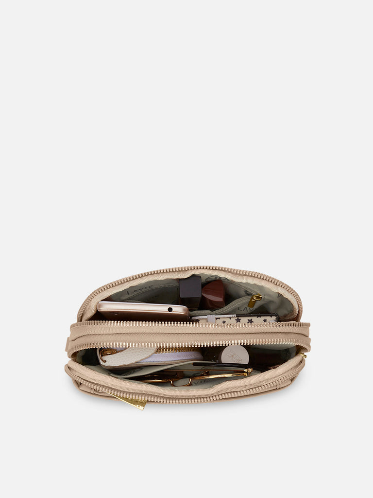 Emhemi 3 Compartment Medium Sling Bag Beige