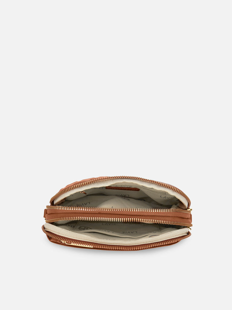 Emhemi 3 Compartment Medium Sling Bag Tan