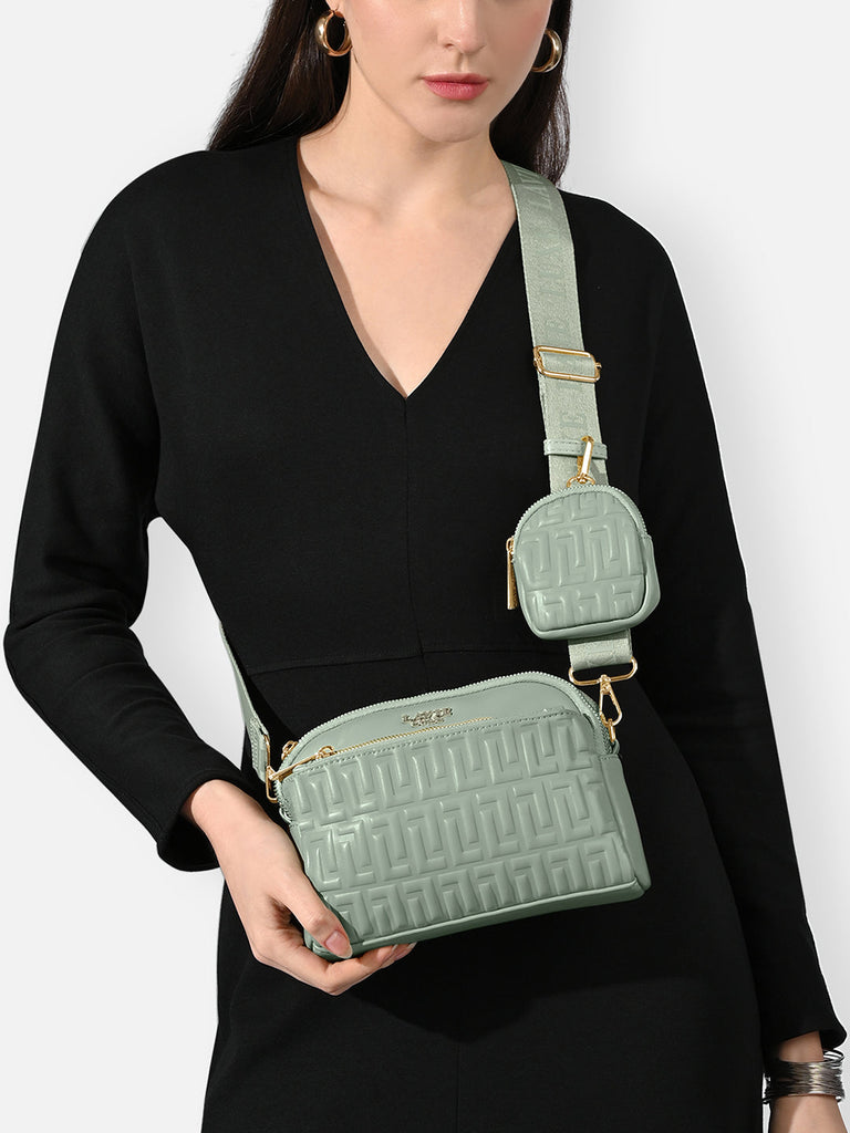 Emhemi 3 Compartment Medium Sling Bag Mint