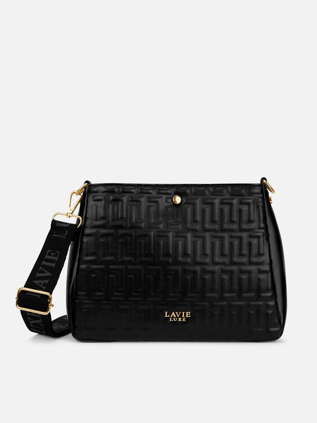 Emjane 3 Compartment Large Sling Bag Black