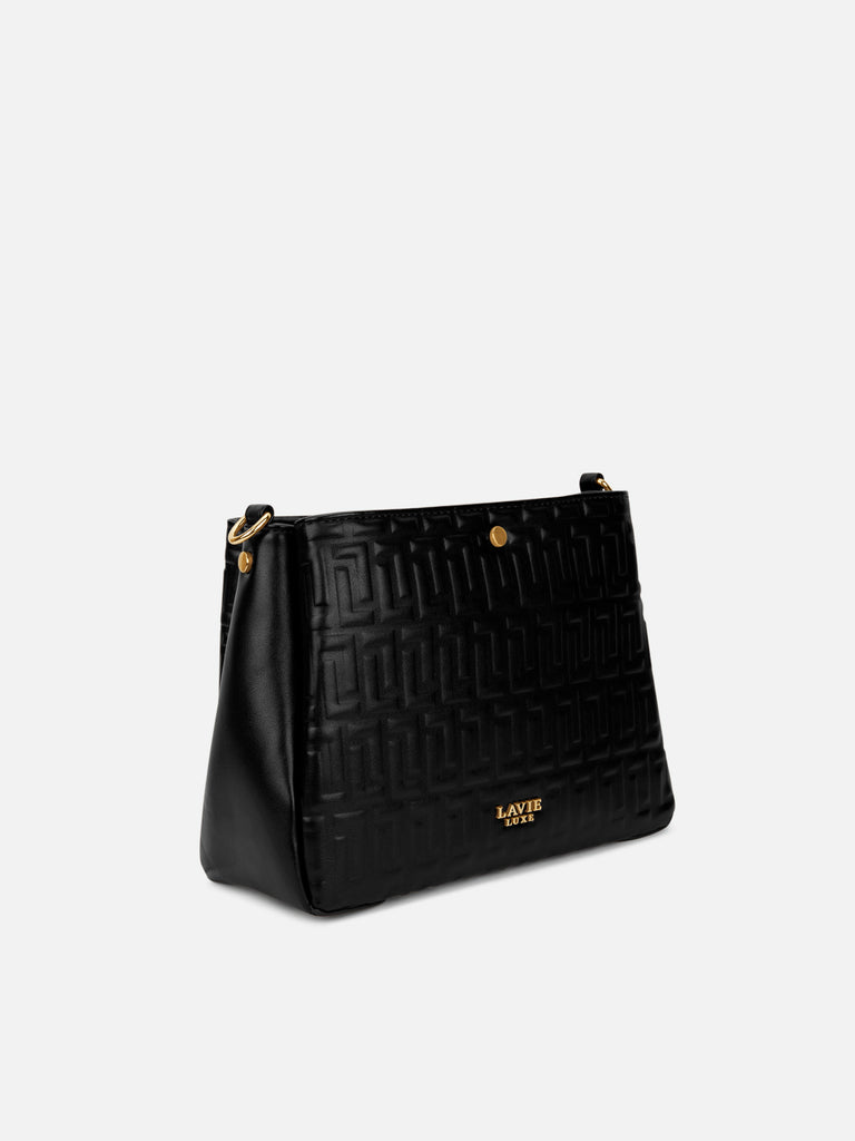 Emjane 3 Compartment Large Sling Bag Black