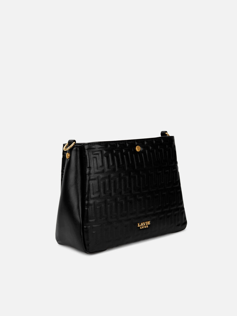 Emjane 3 Compartment Large Sling Bag Black