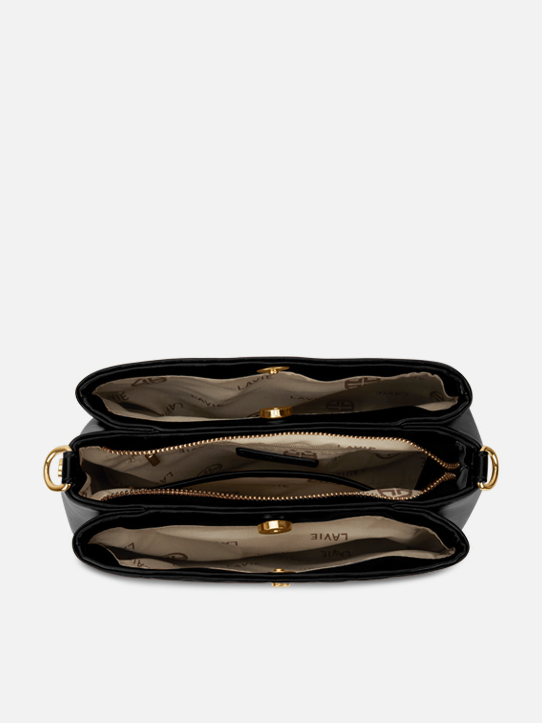 Emjane 3 Compartment Large Sling Bag Black