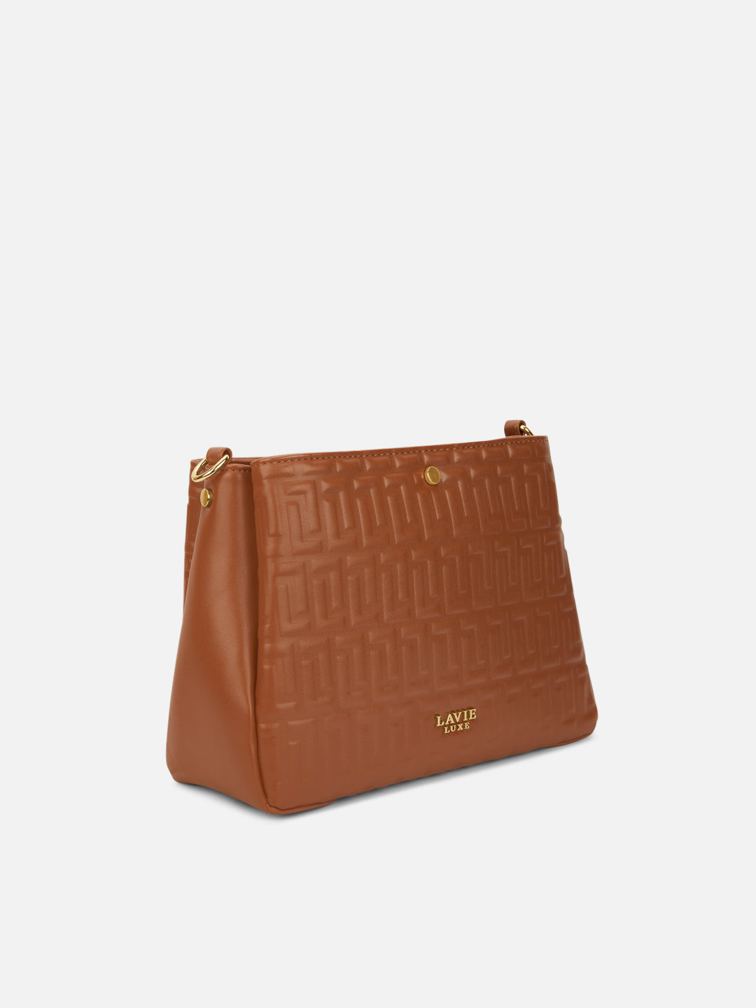 Emjane 3 Compartment Large Sling Bag Tan