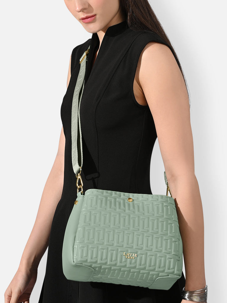 Emjane 3 Compartment Large Sling Bag Mint