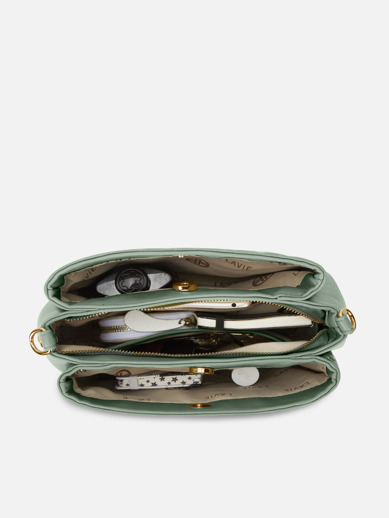 Emjane 3 Compartment Large Sling Bag Mint