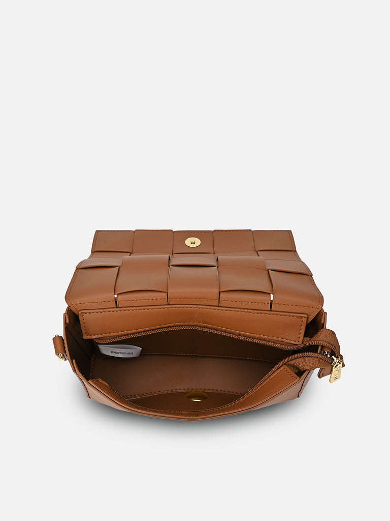 Bot Elle Flap Medium Sling Bag Tan