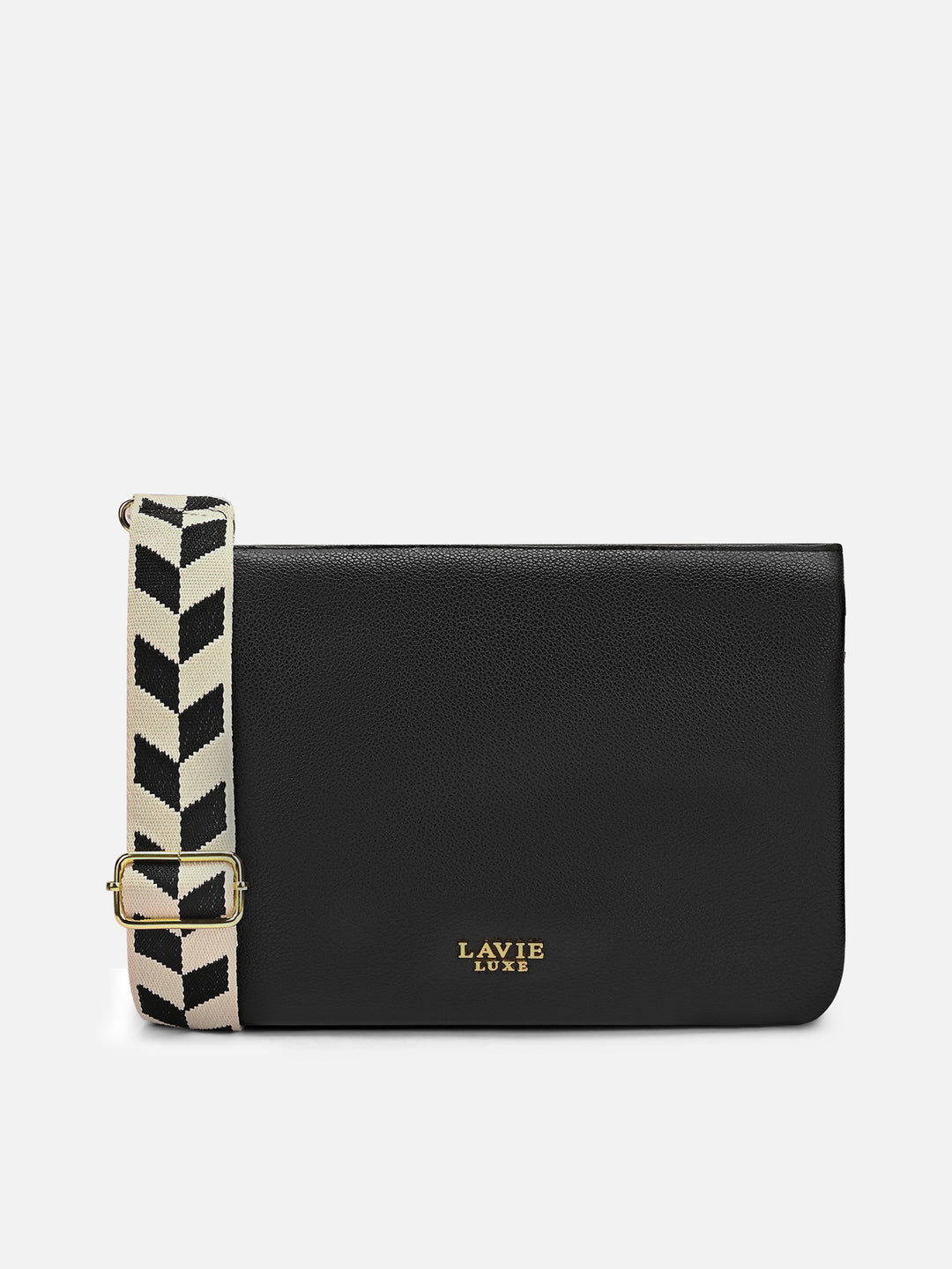 Milan 5 Compartment Large Black Sling Bag