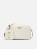 Camera 2 Compartment Soft Medium White Sling Bag