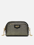 Glam Hemily 3 Compartment Medium Black Sling Bag