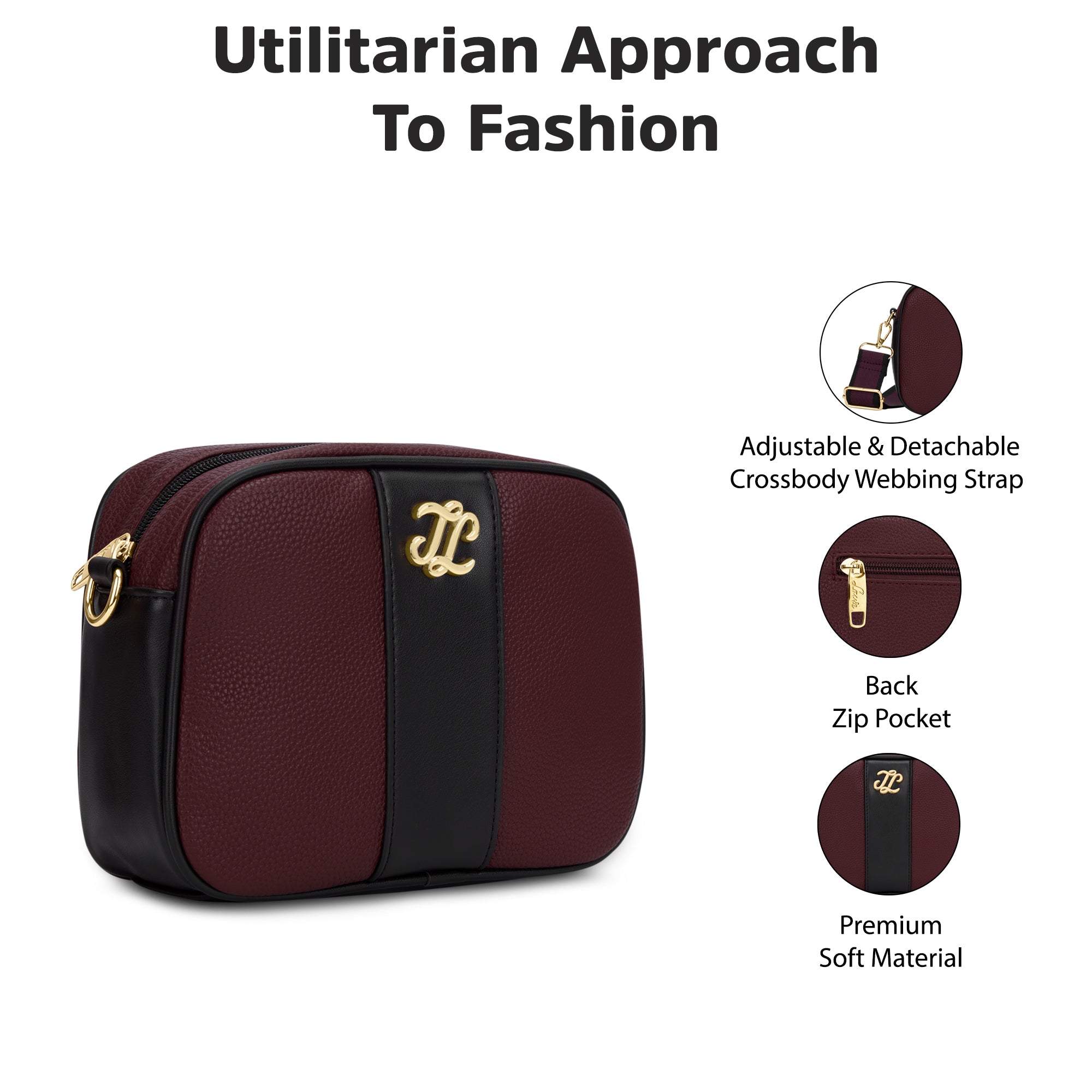 Tulsa Colourblock Box 'S Ladies Slingbag Maroon