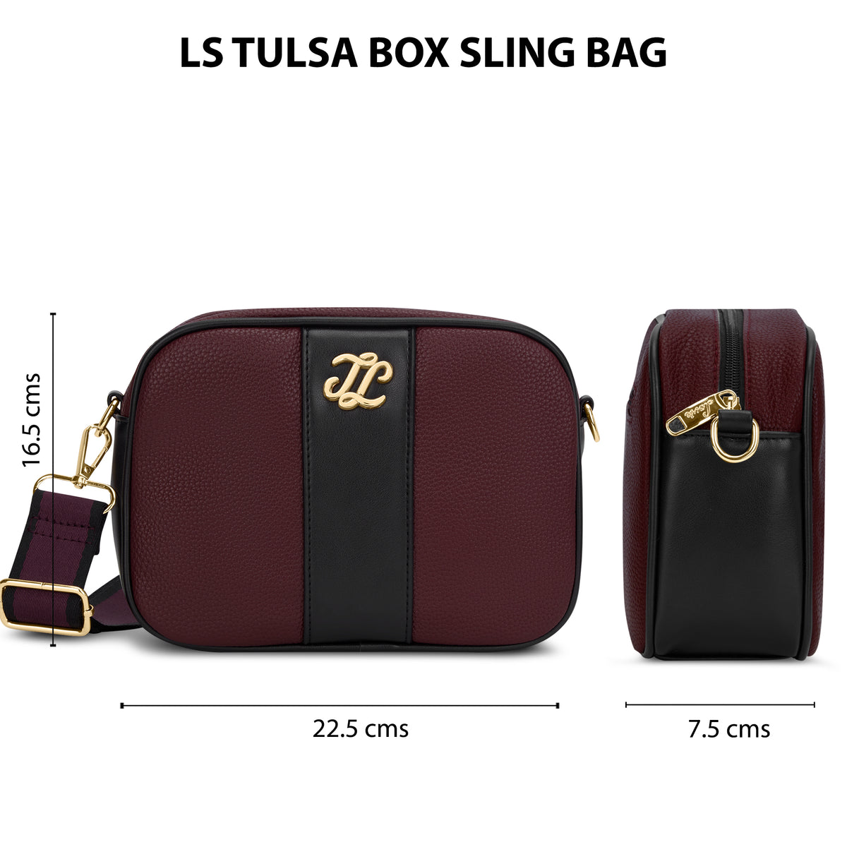 Tulsa Colourblock Box 'S Ladies Slingbag Maroon